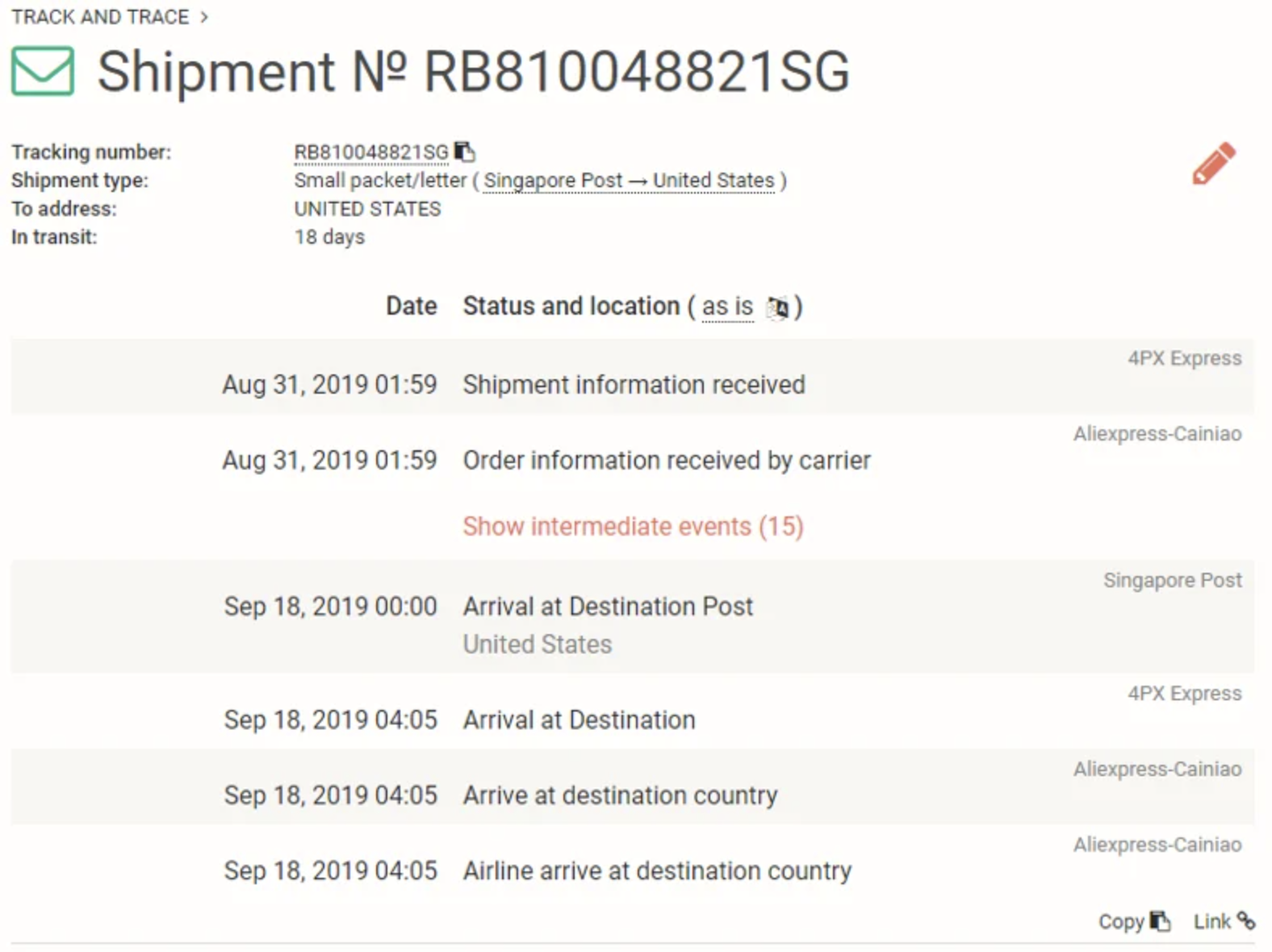 Global Cainiao. Track & trace the parcel sent by Global Cainiao