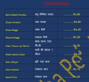 Paratha Chaai Point menu 