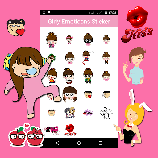 Girly Emoticons Sticker