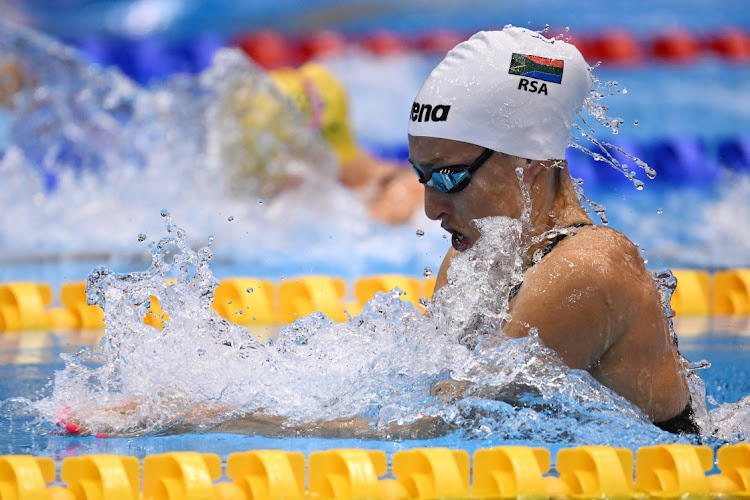 Tatjana Schoenmaker in action in the 200m breaststroke semifinals at the world championships in Fukuoka, Japan, on Thursday.