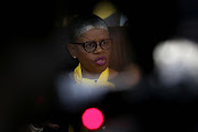 ANC eThekwini chairperson Zandile Gumede at the media briefing in Durban on August 8, 2018.