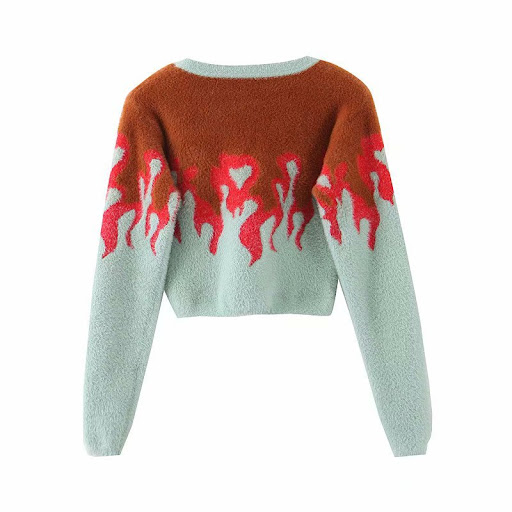 Title 5, Faux Mink Pullover Short Pullover Sweater