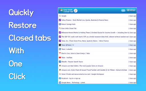 Easy Undo Closed Tab