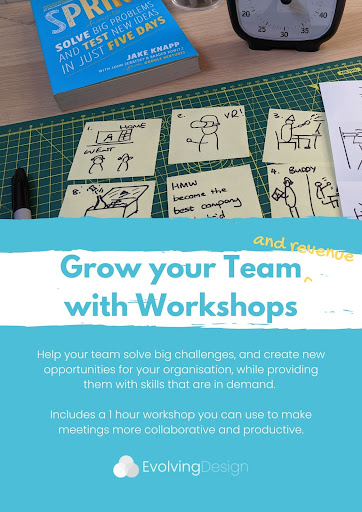 Cover page from the downloadable guide to growing teams with Workshops.