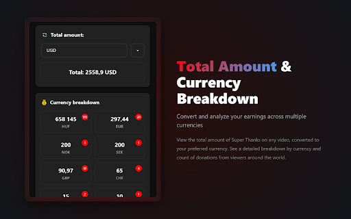 YouTube Super Thanks Counter screenshot 2