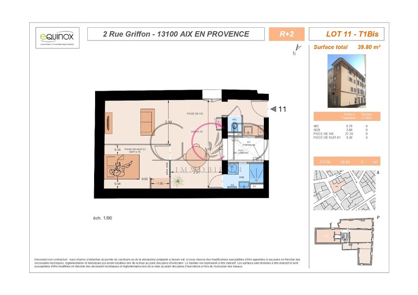 Vente appartement 1 pièce 39.8 m² à Aix-en-Provence (13090), 345 000 €