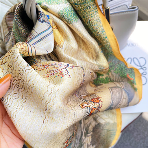 Title 9, Silk Scarf Large Square Scarf Women Shawl
