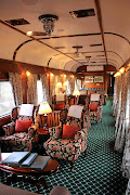 The lounge car is all old-fashioned opulence.