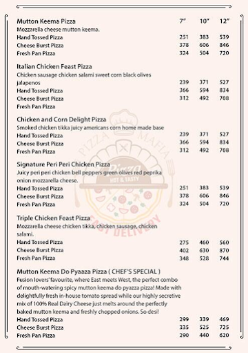 Pizza Mafia menu 