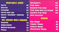 HSR Juice Corner & Bakery menu 3