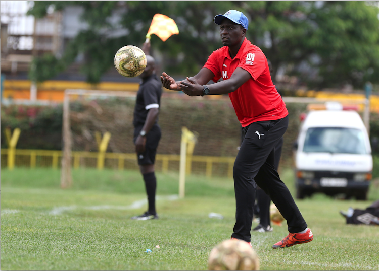 City stars coach Nicholas Muyoti during a recent KPL match at Ruaraka grounds