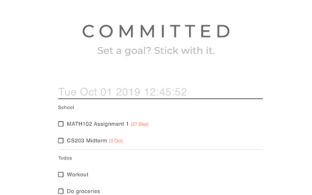 Committed - Test Version chrome extension