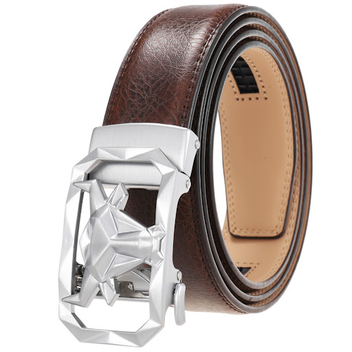 Title 2, Mens Leather Belt with Alloy Automatic Buckle,...