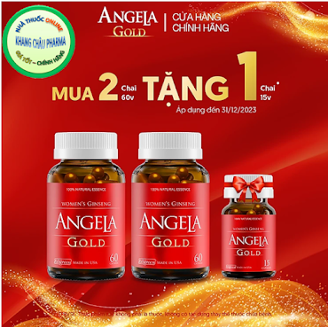 [Combo 2 Hộp 60 Viên] Angela Gold Tăng Cường Sinh Lý Nữ 60 Viên Tặng 1 Hộp 15 Viên