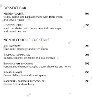 Easy, Vivanta by Taj menu 