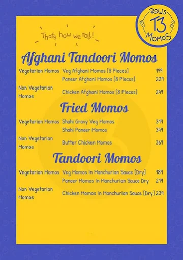 T3- Rolls & Momos menu 