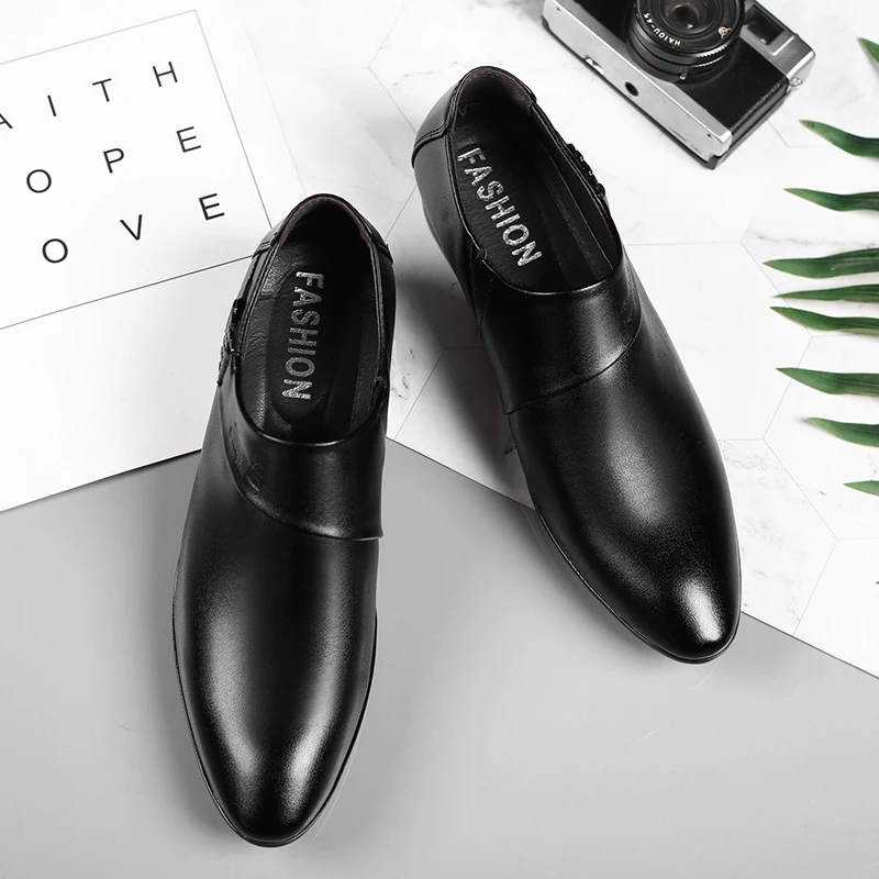 Title 2, Sapatos de couro slip-on masculinos Sapatos for...