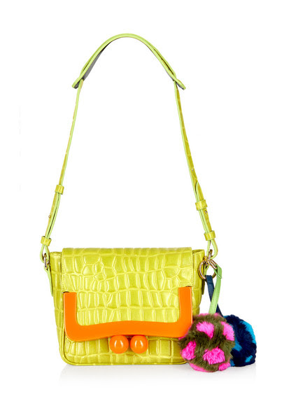 CROC SHOULDER BAG/ CITRON