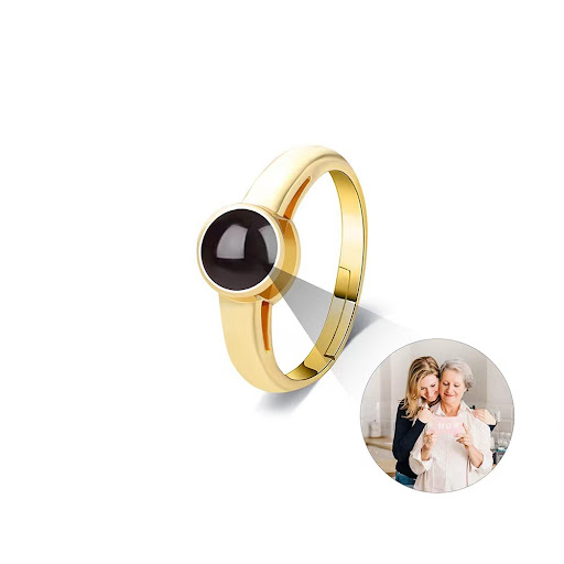 Title 6, Sterling Silver S925 Open Projection Couple Rin...