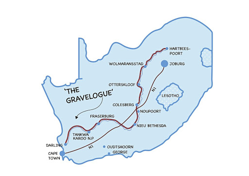 The author's route from Joburg to Cape Town.