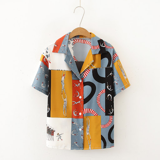 Title 4, Vintage print chiffon shirt
