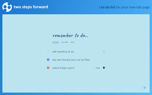 Two Steps Forward: A New Tab To Do List