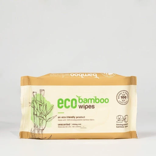 5 Gói Khăn ướt vải sợi tre Eco Bamboo 20 tờ Eco Bamboo