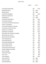 Hot Pot menu 1