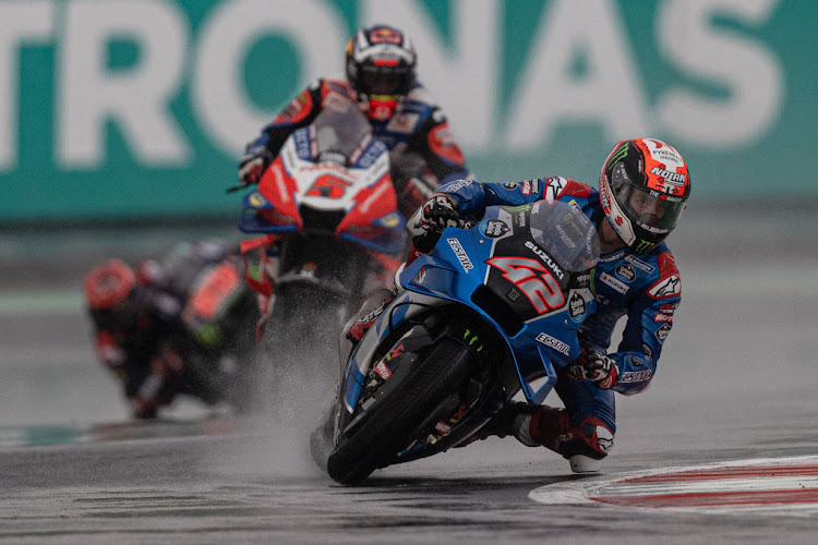 MotoGP rider Alex Rins on track during the MotoGP Grand Prix of Indonesia at Mandalika International Street Circuit on March 20 2022 in Lombok.