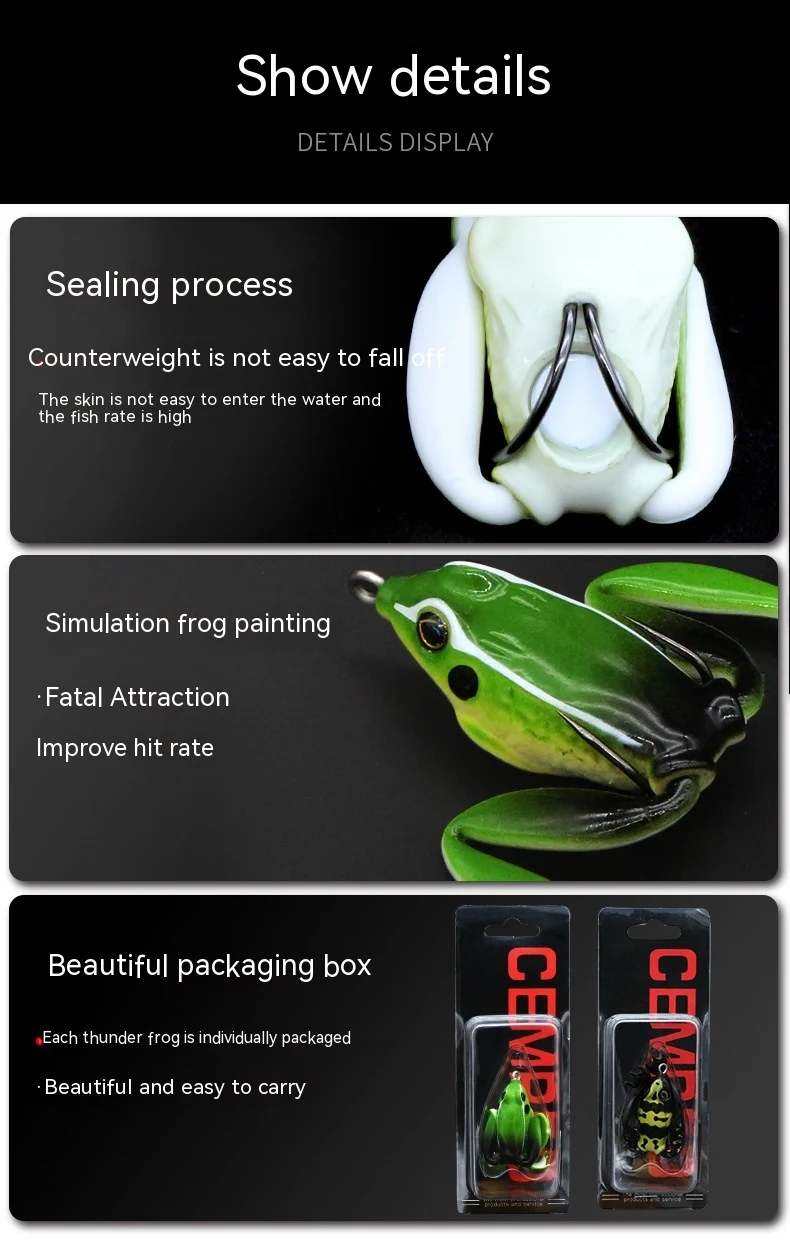 Title 10, Leurre Bionic Real Thunder Frog Snake Head