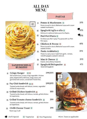 Fay Cafe menu 