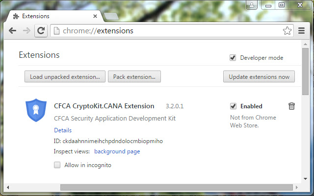 CFCA CryptoKit.CANA Extension chrome extension