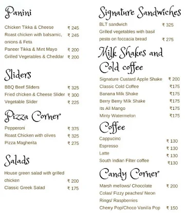 Sugarr - Hotel Novotel menu 