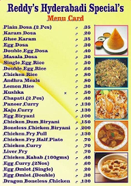 Reddy's Hyderabadi Species menu 1