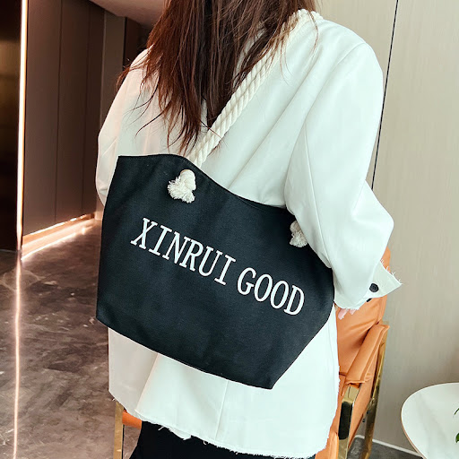 Title 5, Fashion Letter Rope Portable Shoulder Bag, a st...
