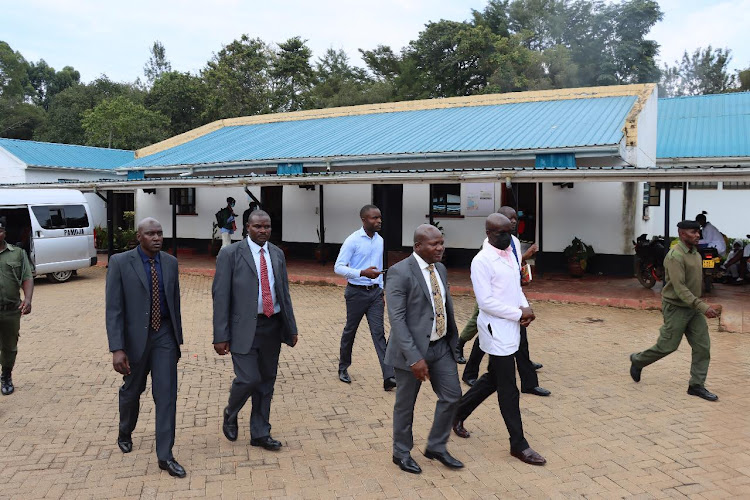 Kakamega Govenor Fernandes Barasa on a tour of the Kakamega County Teaching and Referral Hospital last week.