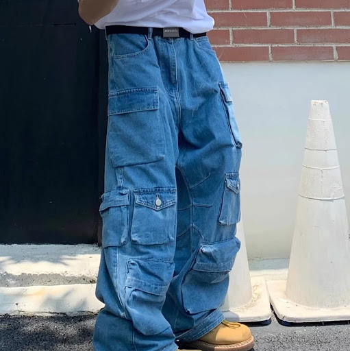 Title 3, American Street Retro Workwear Jeans For Men Du...