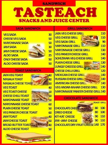 Tasteach Snacks And Juice Center menu 