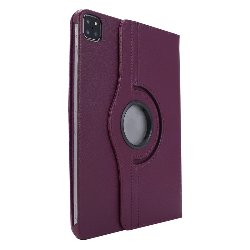 Étui plat en cuir grain litchi rotatif de protection. Protection complète, rotation à 360 degrés, design élégant et pratique, idéal pour votre appareil.