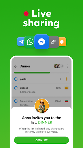 Screenshot Listonic: Grocery List App