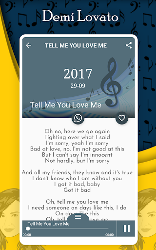 Music Player - Demi Lovato All Songs Lyrics