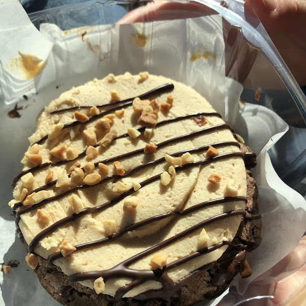 Chocolate cookie with PB frosting! So good!