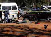 Some of the arrested suspects after the shoot-out in Tshwane on Wednesday.