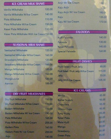 Krishna Sandwich Centre menu 