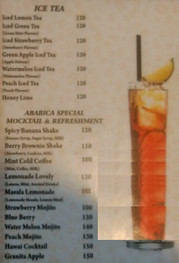 Cafe Arabica menu 