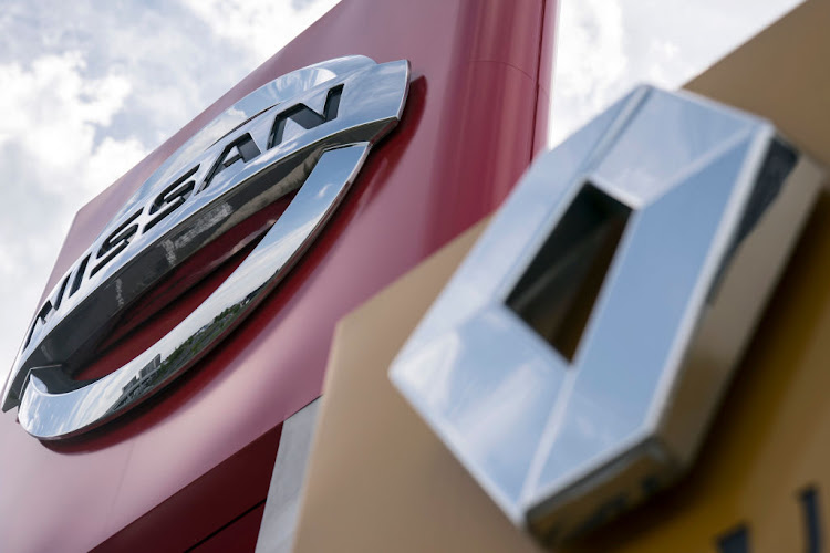 Nissan and Renault logos are displayed outside a dealership on May 27, 2020 in Tsukuba, Japan.