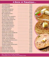 Paranthaaz On Wheels menu 1