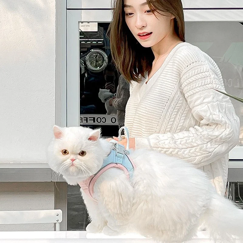 Kedi Çekme Halatlı Yelek Yansıtıcı Göğüs Askısı kolay kullanım gece güvenliği yumuşak ve konforlu kontrol.