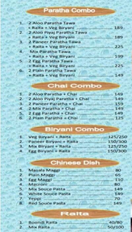 Paratha King menu 2