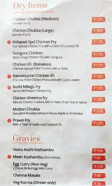 Kolapasi Takeaway menu 